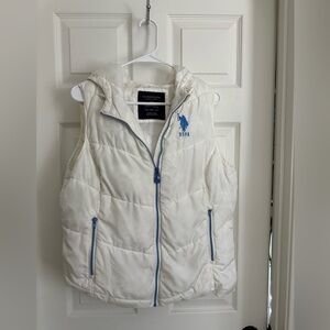 White and Blue US Polo Assn Puffer vest